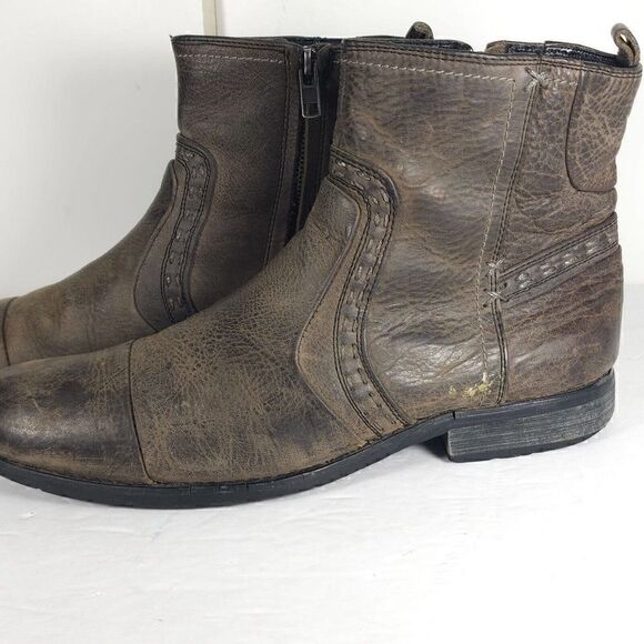 Bed Stu Men\'s Revolution US9,5 Distressed Brown Leather Ankle BikerBoots main image 8